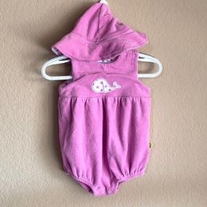 Terry cloth romper and matching hat